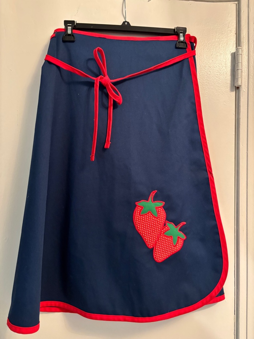 Vintage 70s wrap skirt, strawberry patch. Sz M